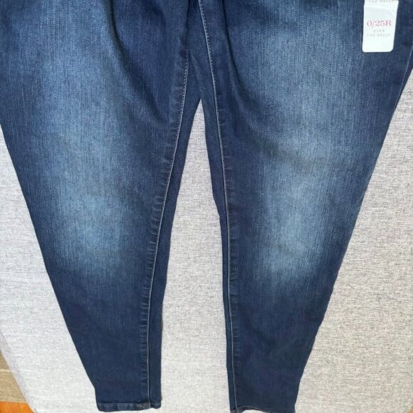 Over The Belly Dark Wash Skinny Maternity Jeans, Size: 0/25R - Picture 7 of 11